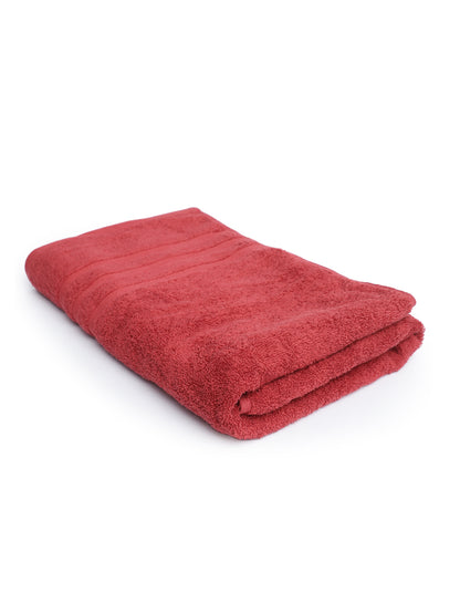 Unisex Red Basic Terry Bath Towel