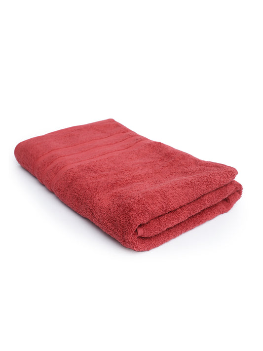 Unisex Red Basic Terry Bath Towel