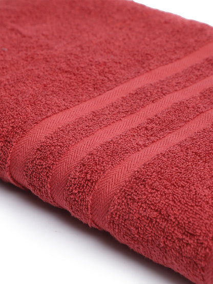 Unisex Red Basic Terry Bath Towel