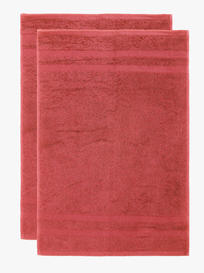 Coral 100% Cotton Unisex Hand Towel (Pack of 2)