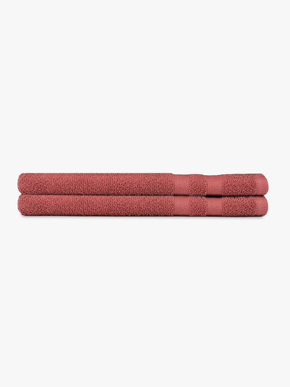 Coral 100% Cotton Unisex Hand Towel (Pack of 2)