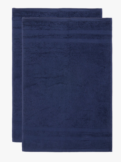 Navy 100% Cotton Unisex Hand Towel (Pack of 2)