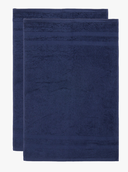 Navy 100% Cotton Unisex Hand Towel (Pack of 2)