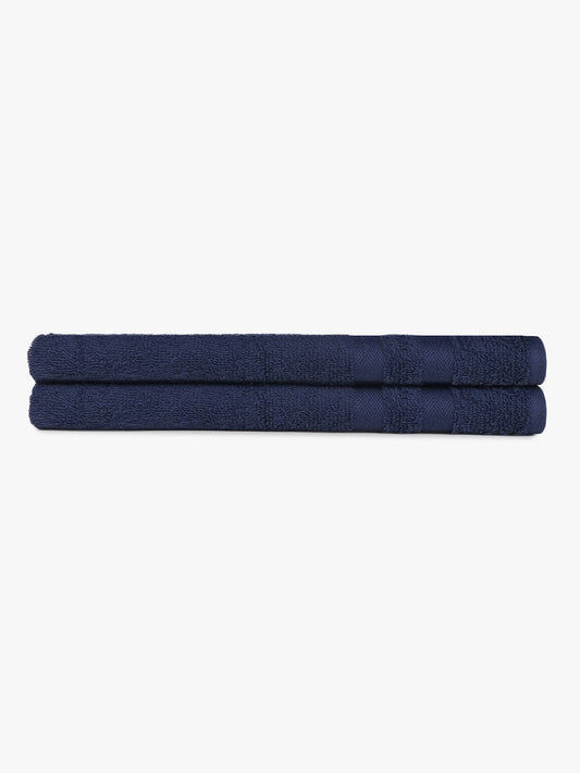 Navy 100% Cotton Unisex Hand Towel (Pack of 2)