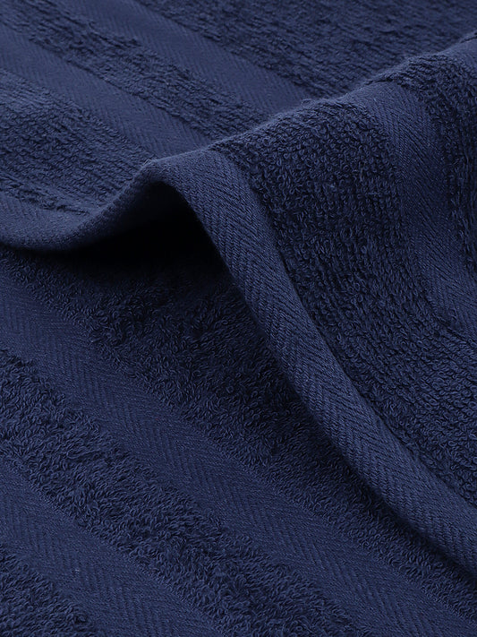 Navy 100% Cotton Unisex Hand Towel (Pack of 2)