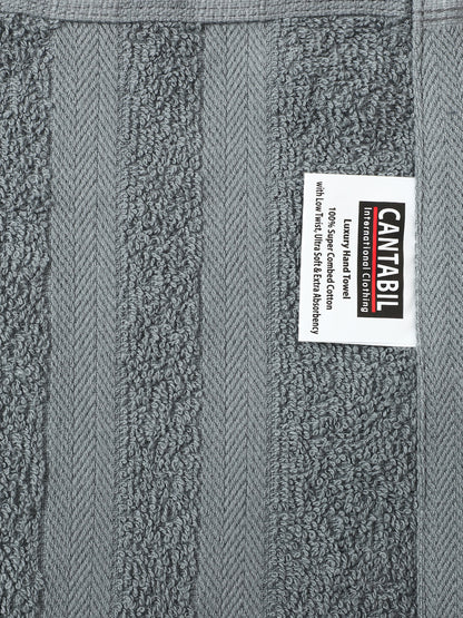 Unisex Grey Basic Terry Hand Towel -Pack of Two