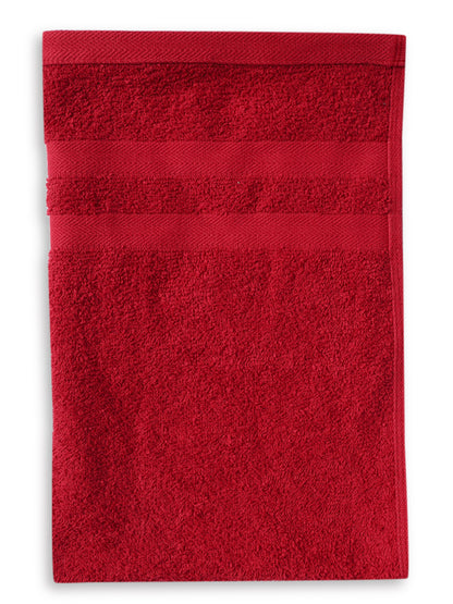 Unisex Red Basic Terry Hand Towel -Pack of Two