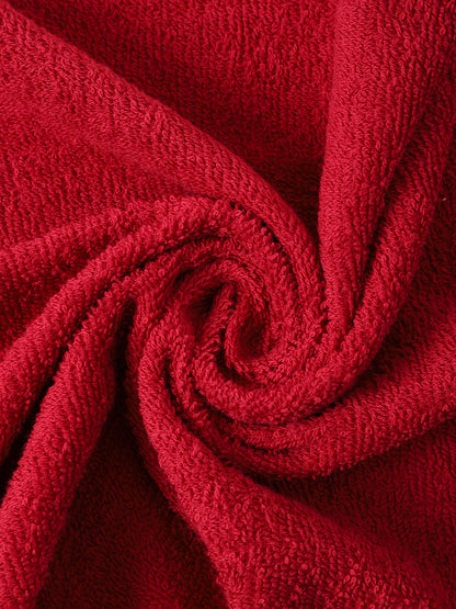 Unisex Red Basic Terry Hand Towel -Pack of Two