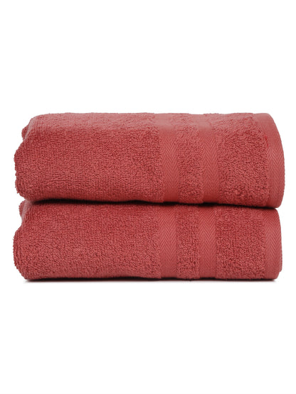 Unisex Dark Pink Basic Terry Hand Towel -Pack of Two