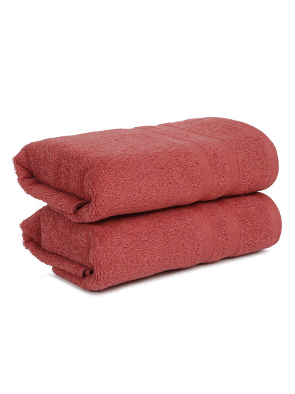 Unisex Dark Pink Basic Terry Hand Towel -Pack of Two