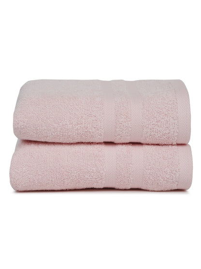 Unisex Light Pink Basic Terry Hand Towel -Pack of Two