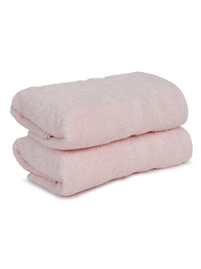 Unisex Light Pink Basic Terry Hand Towel -Pack of Two