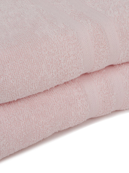 Unisex Light Pink Basic Terry Hand Towel -Pack of Two