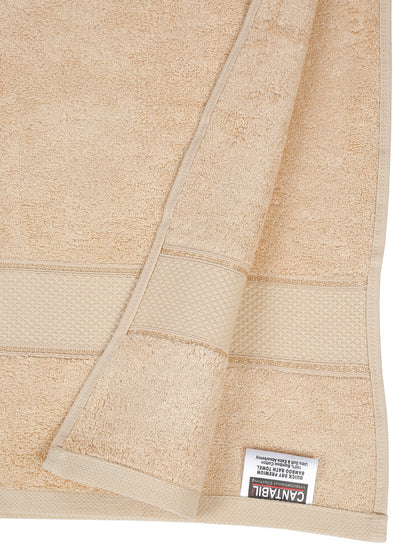 Unisex Beige Basic Terry Bath Towel