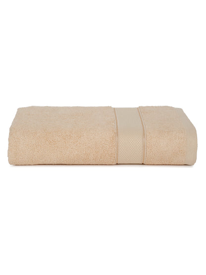 Unisex Beige Basic Terry Bath Towel