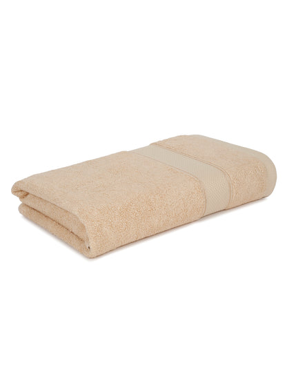 Unisex Beige Basic Terry Bath Towel