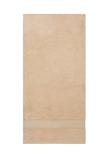 Unisex Beige Basic Terry Bath Towel