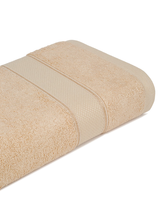 Unisex Beige Basic Terry Bath Towel