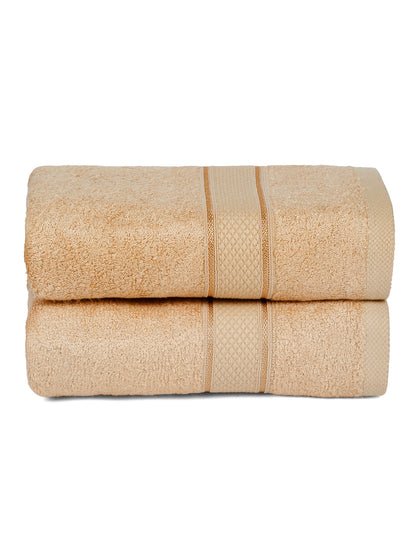 Unisex Beige Basic Terry Hand Towel -Pack of Two