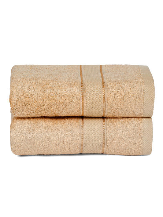Unisex Beige Basic Terry Hand Towel -Pack of Two