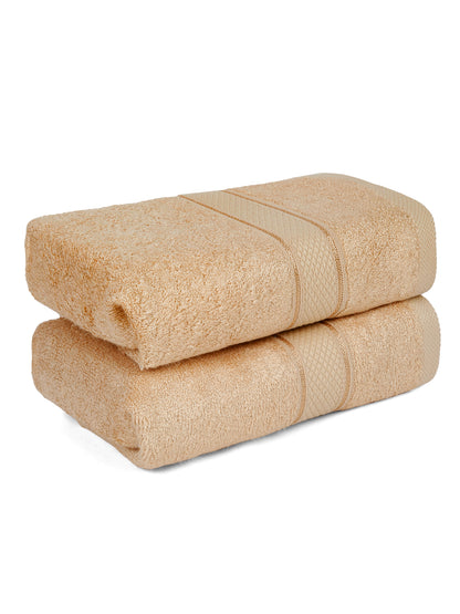 Unisex Beige Basic Terry Hand Towel -Pack of Two