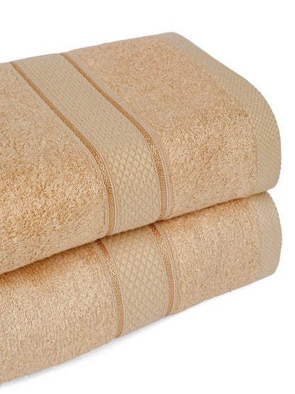 Unisex Beige Basic Terry Hand Towel -Pack of Two