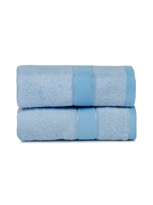Unisex Sky Blue Basic Terry Hand Towel -Pack of Two