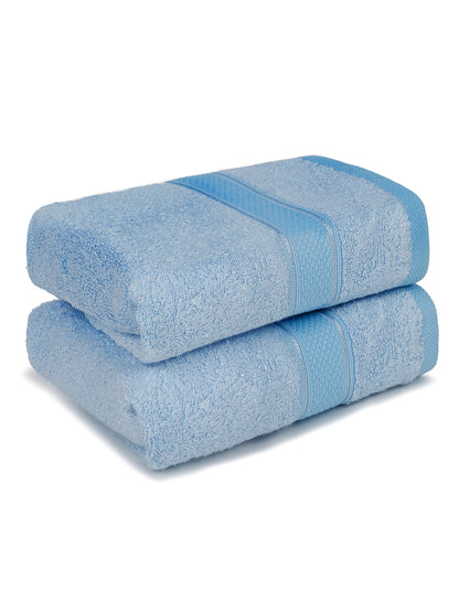 Unisex Sky Blue Basic Terry Hand Towel -Pack of Two