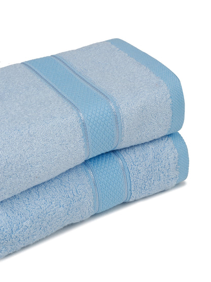 Unisex Sky Blue Basic Terry Hand Towel -Pack of Two