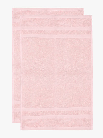Pink 100% Cotton Unisex Hand Towel (Pack of 2)
