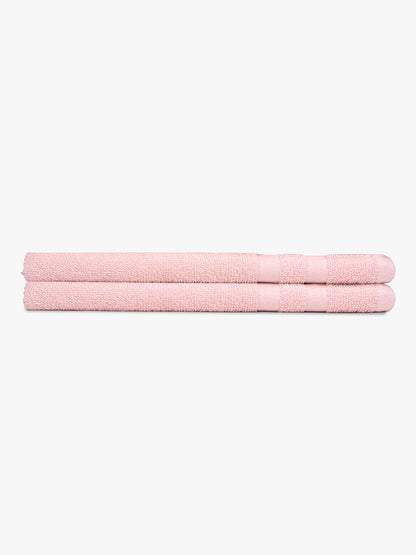 Pink 100% Cotton Unisex Hand Towel (Pack of 2)