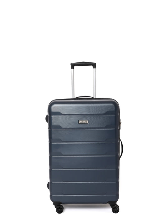 Unisex Navy Blue Fashion Hard Luggage Trolley Bag