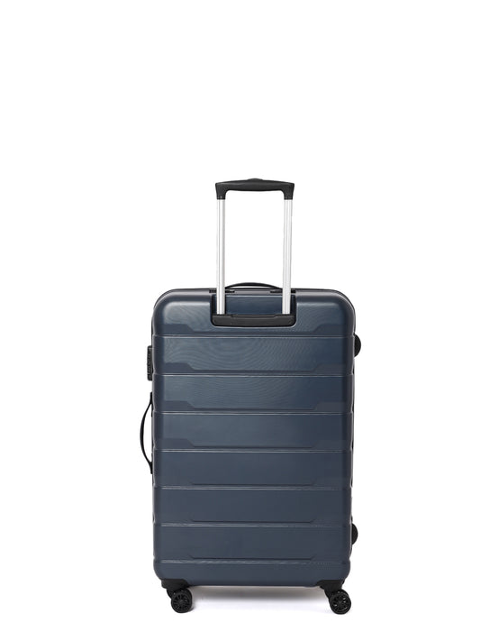 Unisex Navy Blue Fashion Hard Luggage Trolley Bag