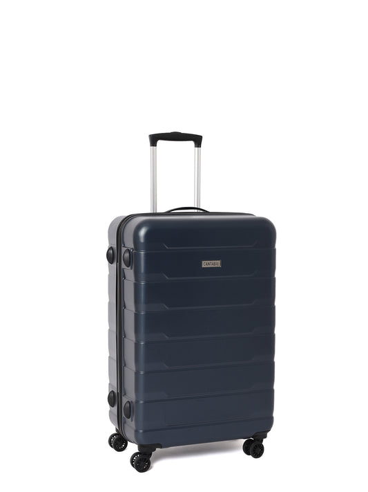 Unisex Navy Blue Fashion Hard Luggage Trolley Bag
