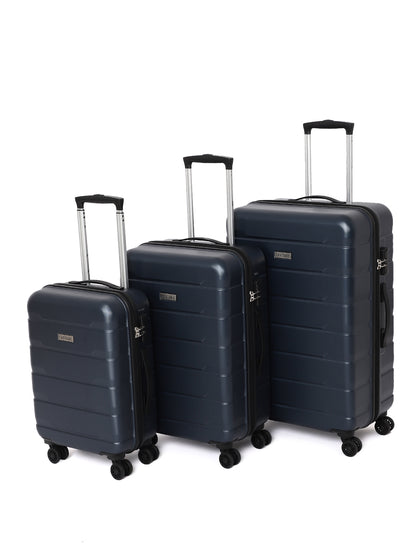 Unisex Navy Blue Fashion Hard Luggage Trolley Bag