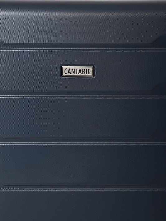 Unisex Navy Blue Fashion Hard Luggage Trolley Bag