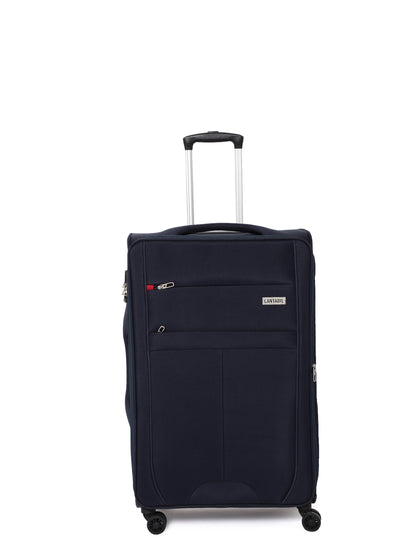 Unisex Navy Blue Fashion Soft Luggage Trolley Bag