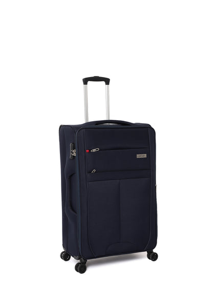 Unisex Navy Blue Fashion Soft Luggage Trolley Bag