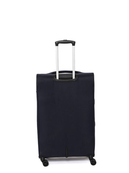 Unisex Navy Blue Fashion Soft Luggage Trolley Bag