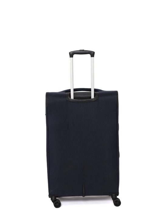 Unisex Navy Blue Fashion Soft Luggage Trolley Bag