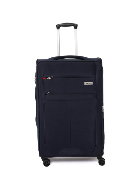 Unisex Navy Blue Fashion Soft Luggage Trolley Bag