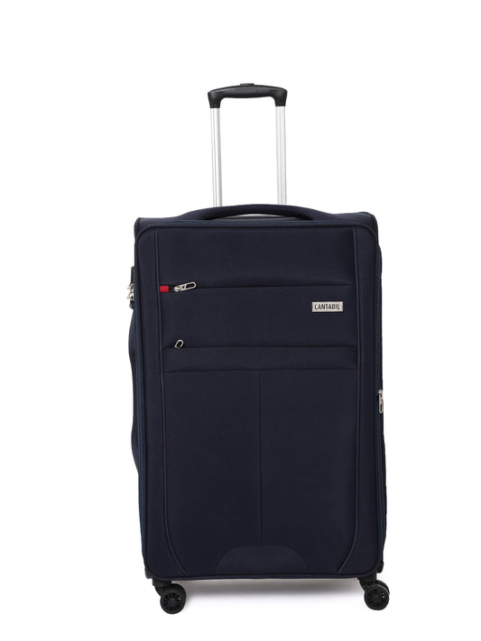 Unisex Navy Blue Fashion Soft Luggage Trolley Bag