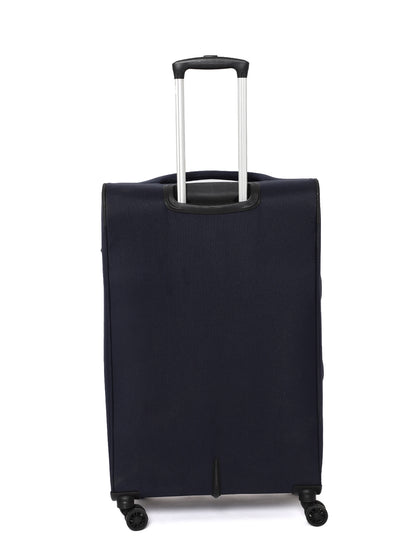 Unisex Navy Blue Fashion Soft Luggage Trolley Bag