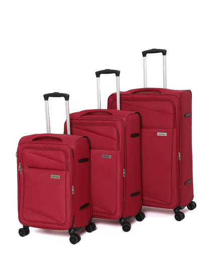 Unisex Red Fashion Soft Luggage Trolley Bag