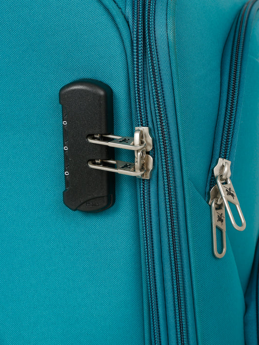 Unisex Teal Fashion Soft Luggage Trolley Bag