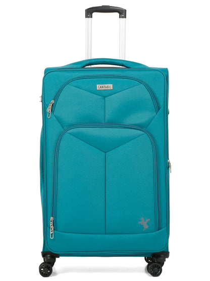 Unisex Teal Fashion Soft Luggage Trolley Bag