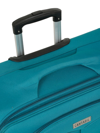 Unisex Teal Fashion Soft Luggage Trolley Bag