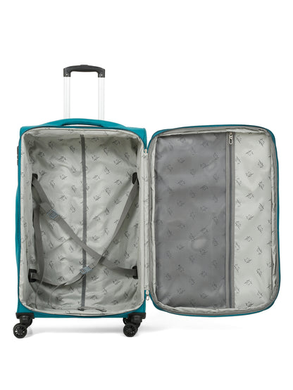 Unisex Teal Fashion Soft Luggage Trolley Bag