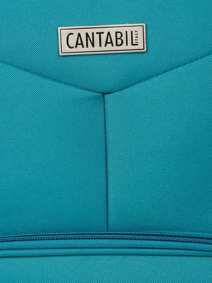 Unisex Teal Fashion Soft Luggage Trolley Bag