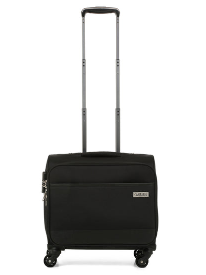 Unisex Black Fashion Soft Luggage Overnighter Trolley Bag